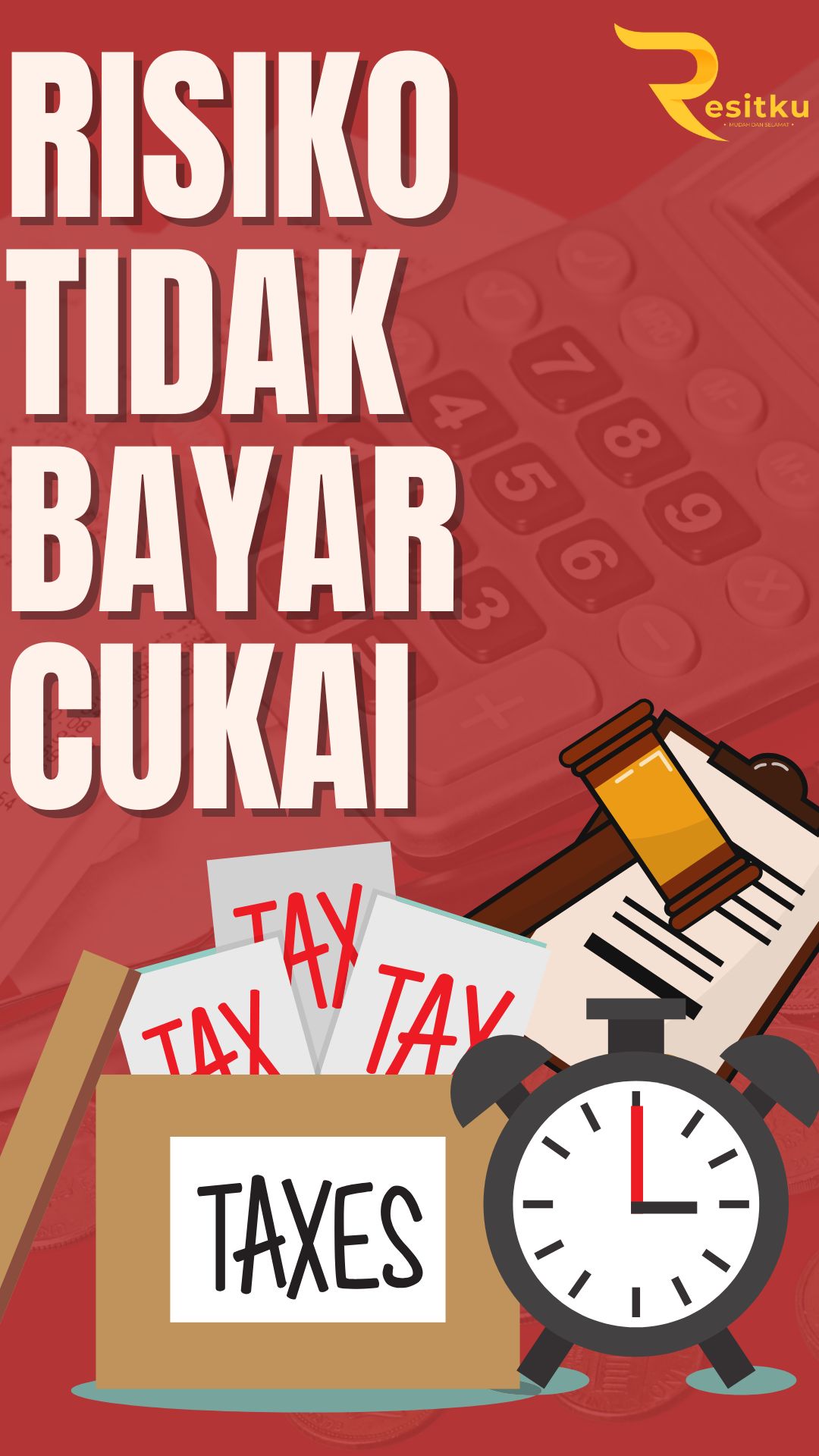 Maroon White Illustration Minimalist Happy Tax Day Instagram Story